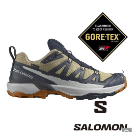【SALOMON 法國】男低筒登山鞋GT X ULTRA 360 EDGE『岩綠/藍/灰』475264 戶外 露營 登山