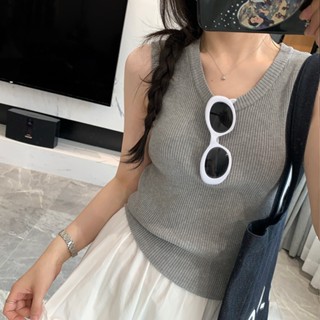 Jomi日韓 夏季舒適好品質~💕百搭通勤修身針織彈力寬肩顯瘦背心*預購+現貨【AP08-LN2090】