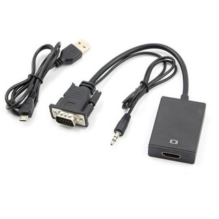 VGA轉HDMI轉換器 轉換線 有音源輸出支援1080P 電腦主機接VGA→螢幕HDMI 公司貨