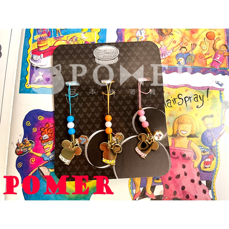 ☆POMER☆日本Disney store絕版正品 米奇頭 圍巾 水鑽 金屬 串珠 手機吊飾 鑰匙圈 精緻有質感 米老鼠