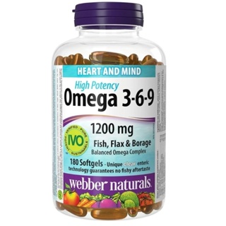 現貨 Webber naturals Omega 3-6-9 亞麻籽 魚油 琉璃苣油 1200毫克