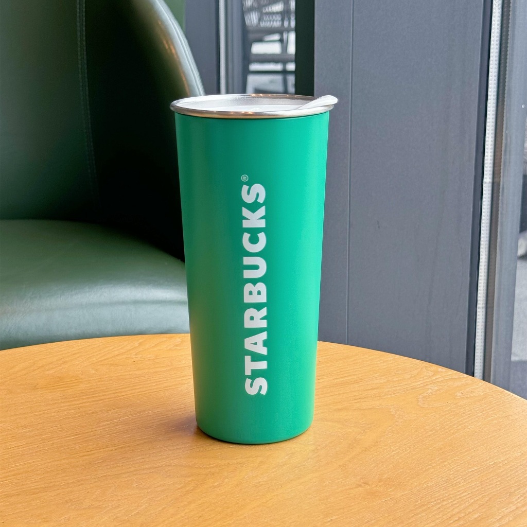 Starbucks官方正品！星巴克杯子2024新款591ml活潑綠不銹鋼桌面杯咖啡杯茶水杯果汁珍奶茶奶昔茶水杯
