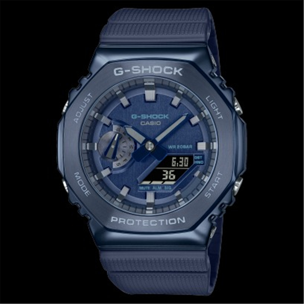 CASIO 卡西歐 G-SHOCK 農家橡樹 八角框 時尚 雙顯運動腕錶 深海藍-GM-2100N-2A [ 秀時堂 ]