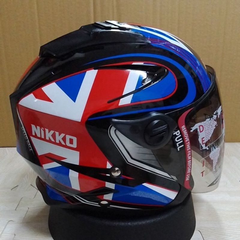 Nikko N553 安全帽 四分之三 內藏式墨片 半罩安全帽 英國旗彩繪 尺寸L