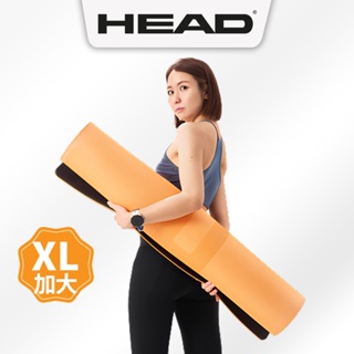 HEAD海德 XL大尺碼瑜珈墊/健身墊(黑橘) 8mm 運動地墊 瑜珈用品 運動器材墊 加大加寬加長