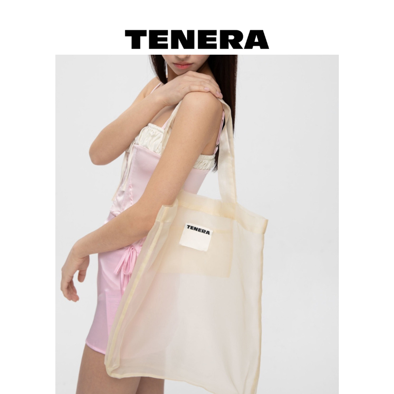 【TENERA 】芭蕾女孩輕盈環保袋 透明單肩包 奶酪黃 預購 (台灣總代理原廠正貨)