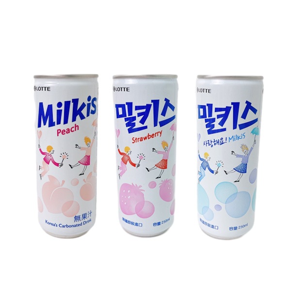 韓國 LOTTE 樂天 Milkis 乳酸蘇打飲 優格風味碳酸飲 250ml  乳酸 蘇打 汽水 碳酸飲