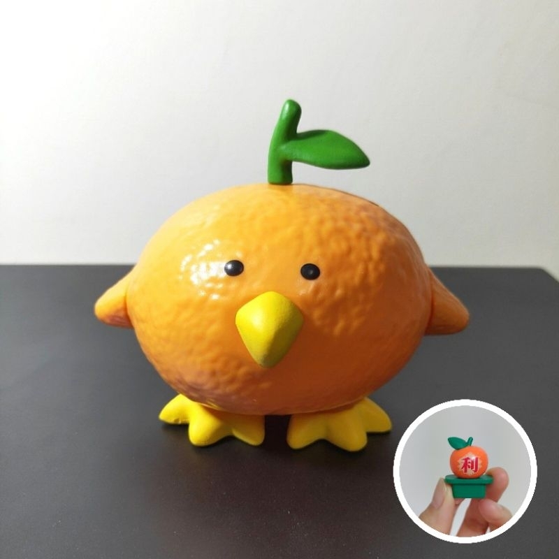 ［扭蛋公仔］全家 熱帶水果鳥 （橘子款）+送「吉利擺飾」