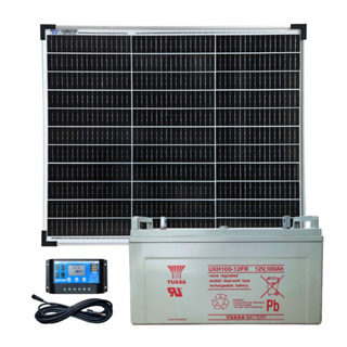 【太陽能百貨】V-01 太陽能12V鉛酸電池100AH發電系統 蓄電 DIY 露營發電組 獨立發電 小型發電