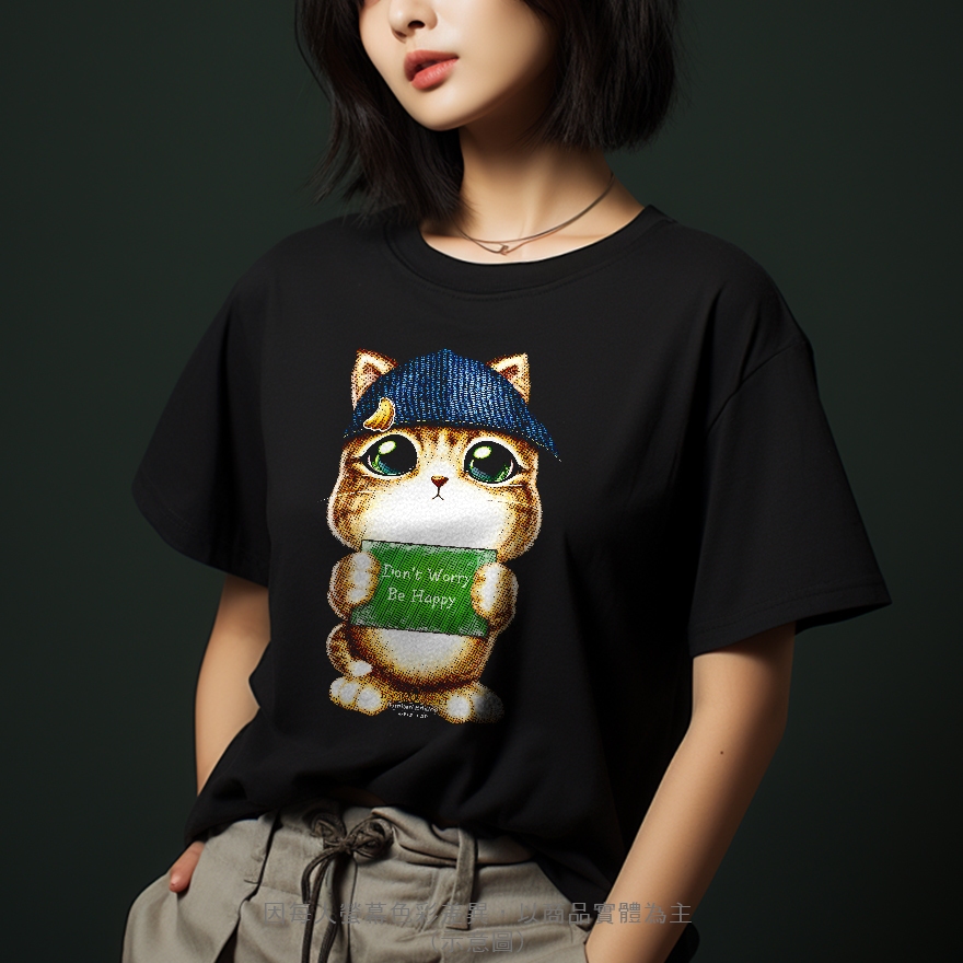台灣TAIWAN自創品牌潮流T恤-圓領純棉短袖T(男女可穿)-🎁限定版-香蕉貓