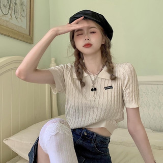 麻花polo👔短版標籤短T