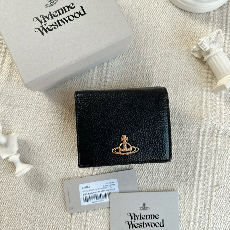 現貨免運🔥Vivienne Westwood 星球真皮雙折短夾皮夾錢包零錢包