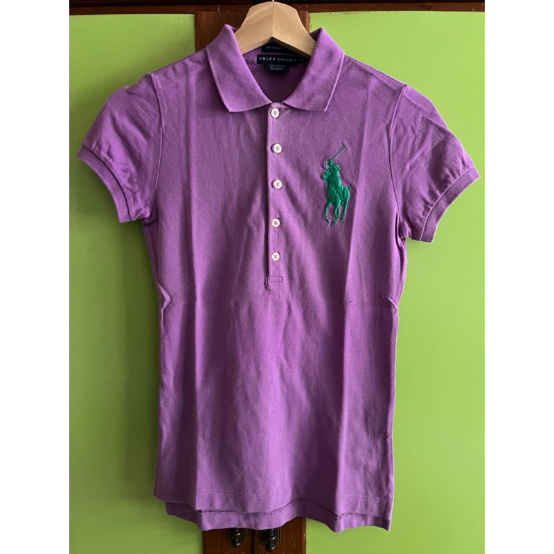 RALPH LAUREN 刺繡logo淺紫色POLO衫《二手出售》