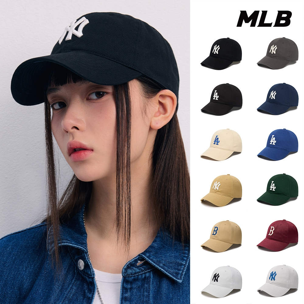 韓國MLB 棒球帽 N-COVER可調式軟頂 小標NY 女運動LA休閒鴨舌帽 大標棒球帽