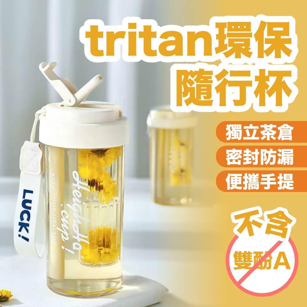 Tritan隨身環保杯 600ML 附吸管 水杯 隨身杯 環保杯 運動水壺 冷水壺 手搖飲料杯 大容量水杯