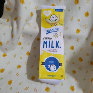 姜小舖韓國香蕉牛奶文具袋筆袋!尺寸21.5x7x5cm造型筆袋 黃色香蕉 水果圖案 牛奶MILK圖案 送禮自用交換禮物