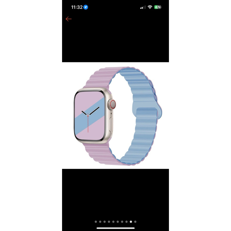 雙色矽膠磁吸錶帶 適用AppleWatch 9/8/7/SE 矽膠錶帶 磁吸錶帶  蘋果錶帶 42 45mm