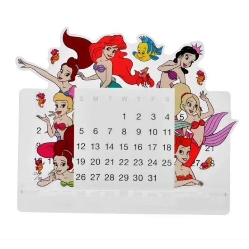 小美人魚正版日貨萬年曆 七人魚姐妹 壓克力桌曆 愛麗兒 迪士尼商店
