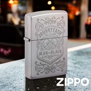 ZIPPO 強尼·凱許(拋光銀)防風打火機 48991 美國鄉村和搖滾音樂 永恆高拋光鉻 流行文化 終身保固