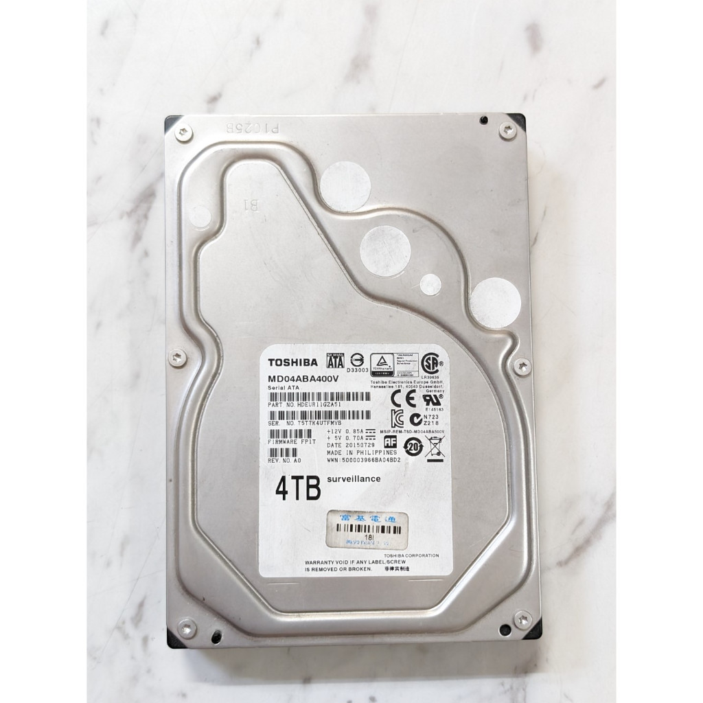 Toshiba MD04ABA400V 4TB SATA 硬碟（免運）