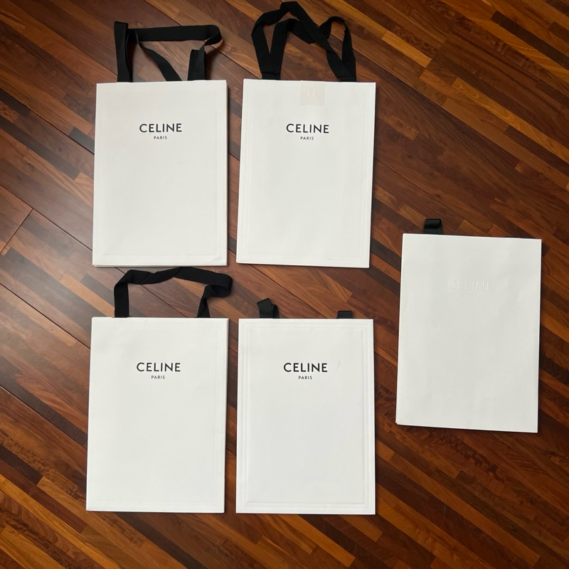 Celine 專櫃正品 精品紙袋 禮品袋 白色 直式 紙袋 可裝太陽眼鏡 皮帶 鞋子 皮夾 飾品 小皮件