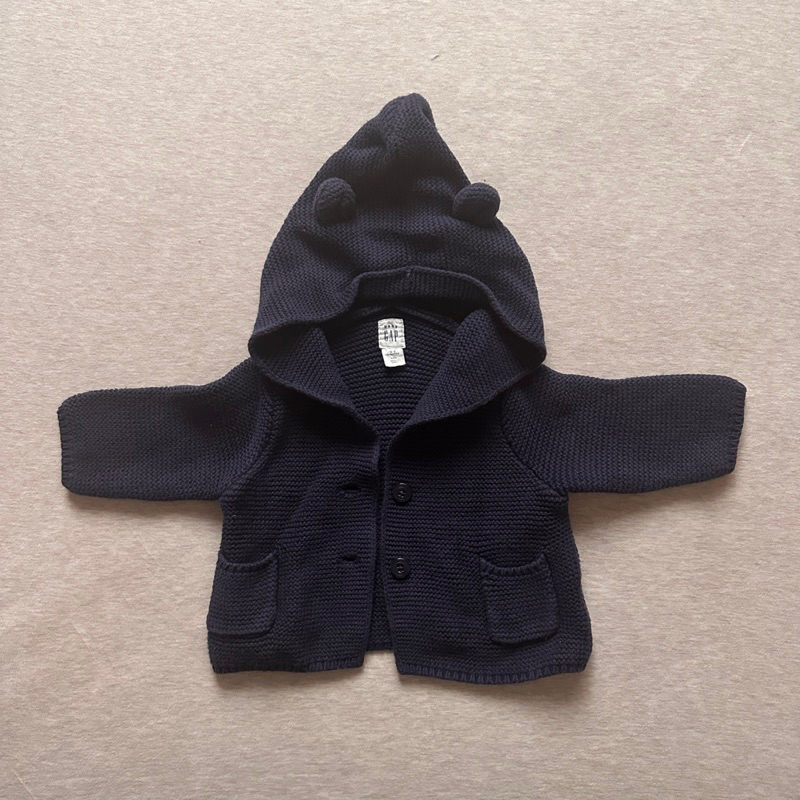 Gap 嬰兒熊帽針織外套 0-3m