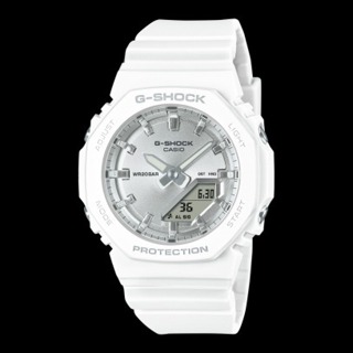 []錶子$行頭[] CASIO 卡西歐 G-SHOCK 白色假期 八角形錶殼 雙顯錶-(GMA-P2100VA-7A)