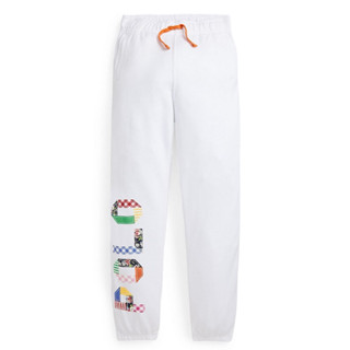 現貨💛我愛巴黎Polo Ralph Lauren女青年抽繩Logo碎花拼布 毛巾布 運動褲 長褲 棉褲 joggers