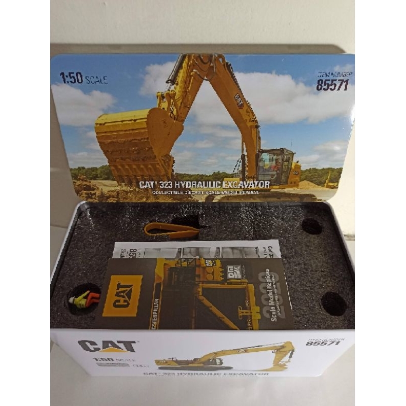 cat模型 CAT 模型 323 怪手 DM精美鐵盒 Excavator 挖掘機 Cat挖土機 料號85571