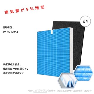 抗菌抗敏 適用 3M 極淨型 FA-T10AB 空氣清淨機 T10AB-F T10AB-ORF 加送四片活性碳濾網