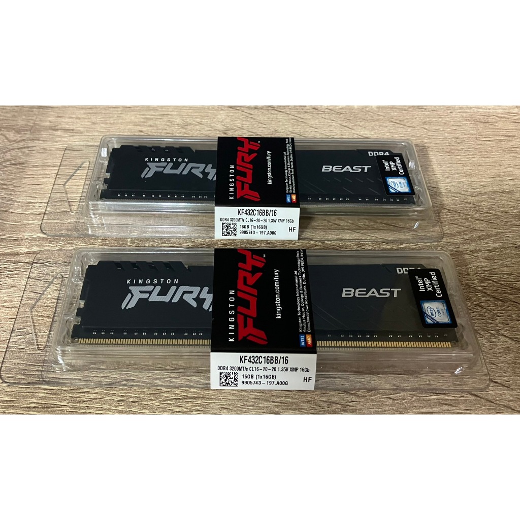 【金士頓 Kingston】FURY Beast 32G DDR4-3200 雙通道 記憶體 單支16G 特價$1900