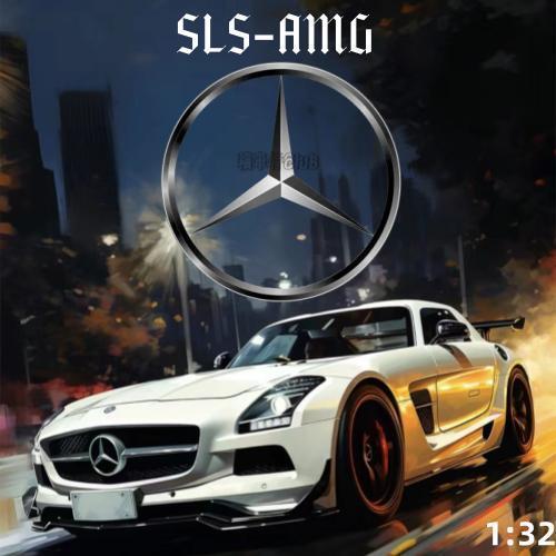 🛻 模型車 1:32 SLS AMG 賓士模型車 SLS模型車 仿真汽車模型 兒童汽車模型 小車模型 禮物 奔馳模型車