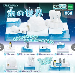 【豬寶樂園】現貨 絕版 日版 EPOCH 冰的世界 南北極場景 雪屋 冰屋 北極熊 企鵝 海豹 動物 扭蛋 轉蛋 公仔