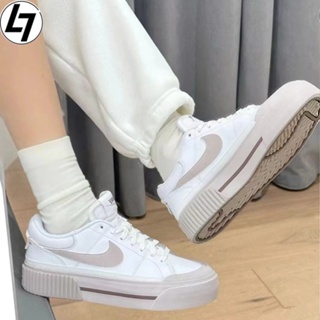 【L7免運】韓國代購 NlKE Court Legacy Lift 白粉 鬆糕鞋 增高 厚底 板鞋 DM7590-105