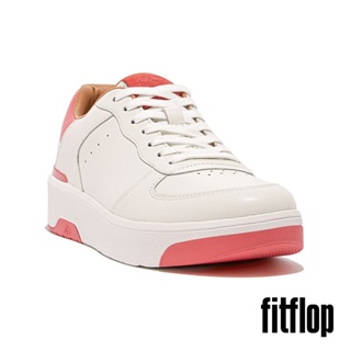 【FitFlop】女 全新 RALLY EVO 皮革休閒鞋-12-14761 - 都會白/玫瑰珊瑚色
