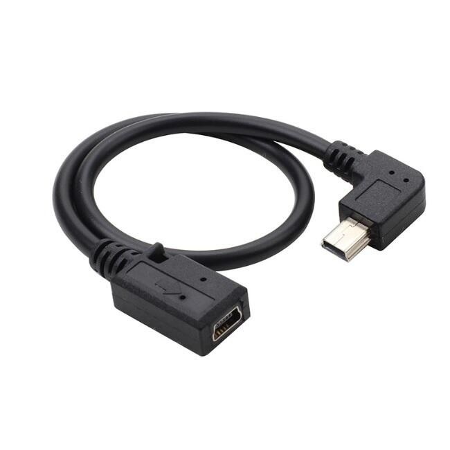 【勁昕科技】車載DVD行車記錄儀數據延長線 迷你MINI USB公90度對母連接線