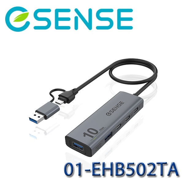 【3CTOWN】含稅 eSENSE 01-EHB502TA B502 A+C USB3.2 Gen2 4埠 Hub集線器