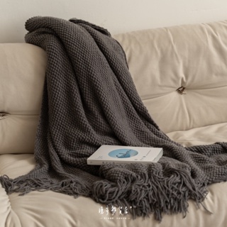 wanan/☾… 空調四季毯の現貨 tassel blanket沙發毯 針織空調毯 午睡毯 毯子 毯毯 薄毯
