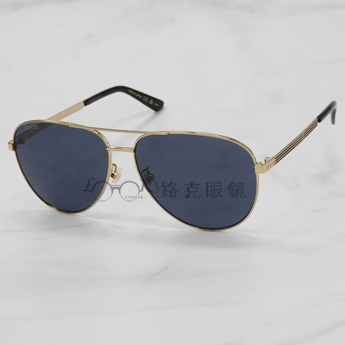 【LOOK路克眼鏡】Gucci 太陽眼鏡 金框 飛官款  GG1233SA 001