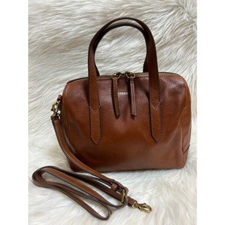 現貨 美國 Fossil Sydney Satchel 真皮波士頓包 咖啡色