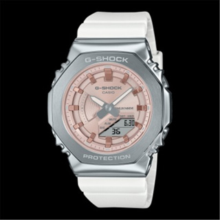 CASIO 卡西歐 G-SHOCK 閃耀冬季 金屬錶殼 八角雙顯 運動腕錶-銀粉(GM-S2100WS-7A)[秀時堂]