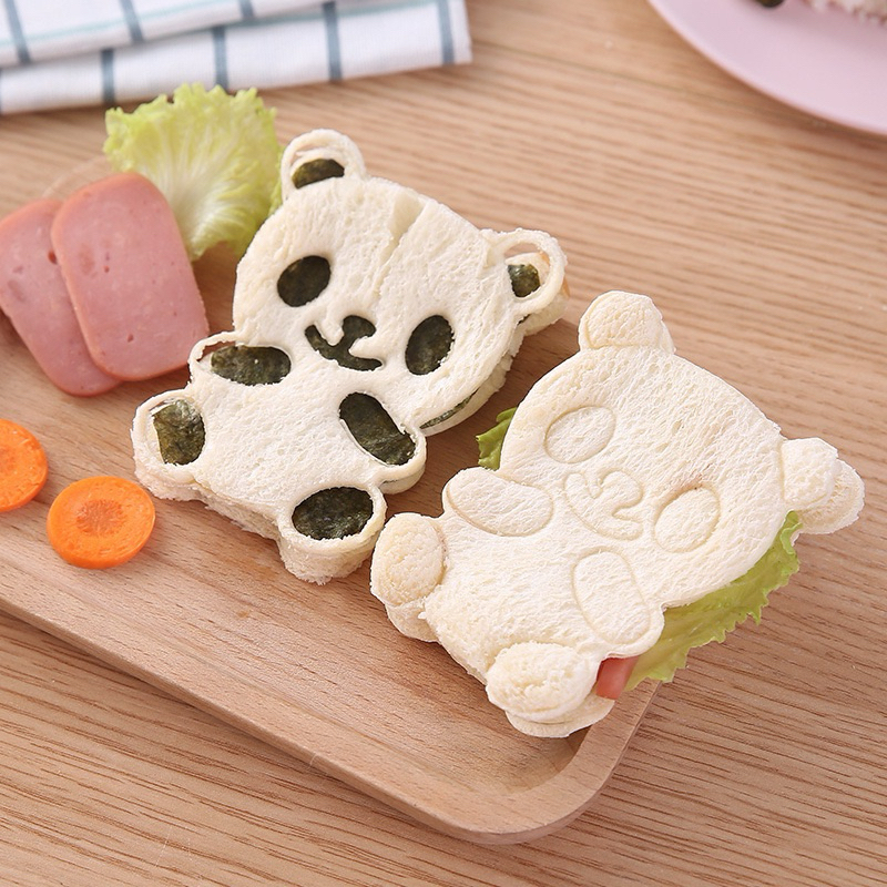 「亞米」🐼可愛熊貓🐼飯糰模具 咖哩飯造型模具 吐司三明治模具 創意便當 4件組（現貨）