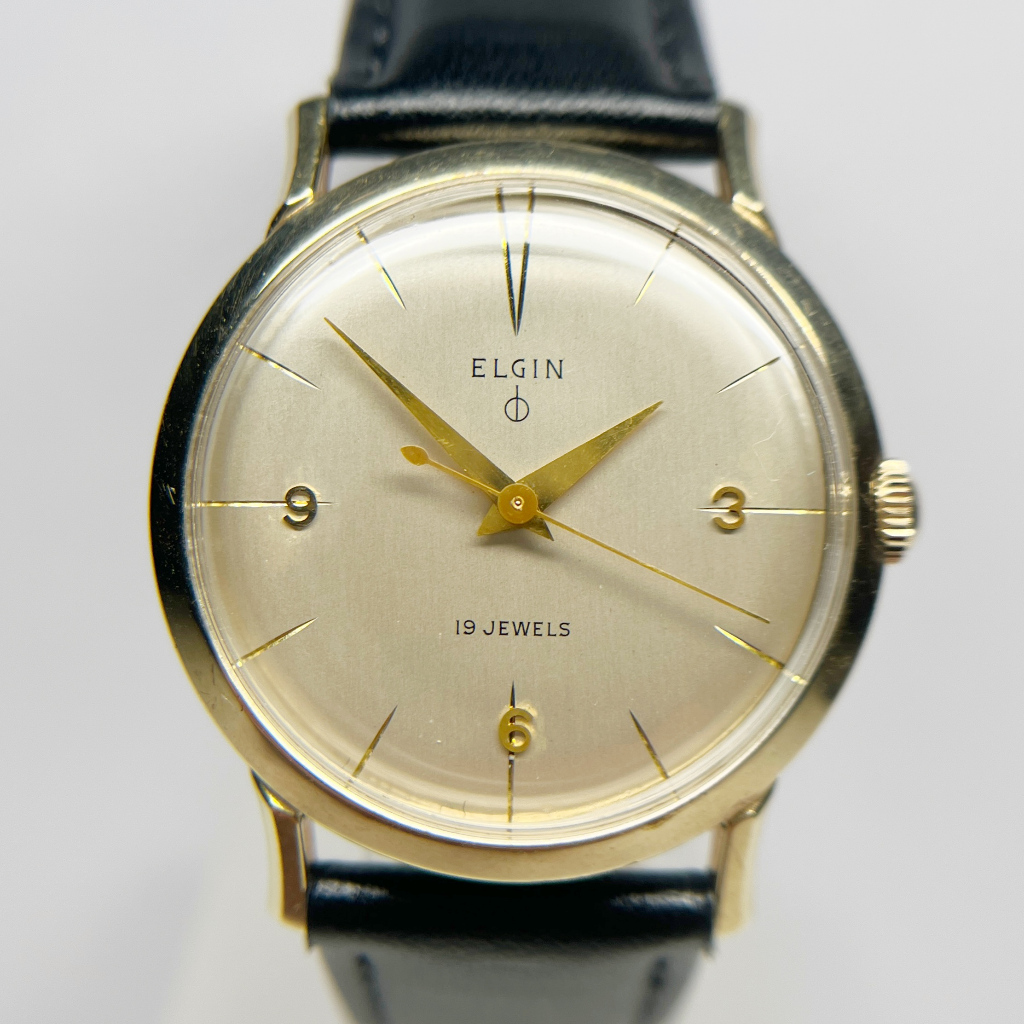 🇺🇸 Elgin 鍍金古董錶 稀有錶款 末代作品 特殊擺輪 機械錶 手動上鍊 時計 手錶 老錶