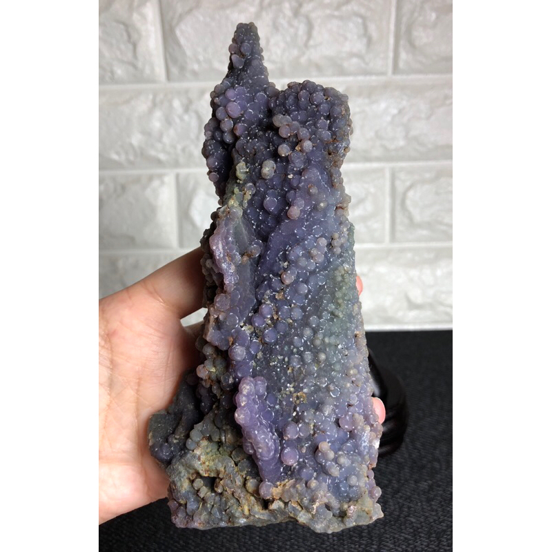 天然葡萄石原礦 擺件 590 g 原石原礦 紫綠葡萄 濃郁色 晶體美 淨化消磁（寶可手作）