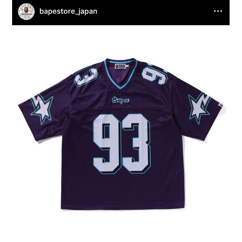 全新* 日本帶回 Bape 短袖球衣 橄欖球衣 美式足球衣 紫L