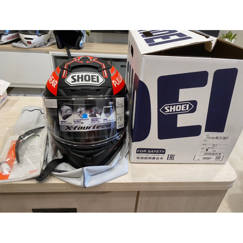 9成新SHOEI X14 Marquez消光黑選手帽(盒箱完整均在）