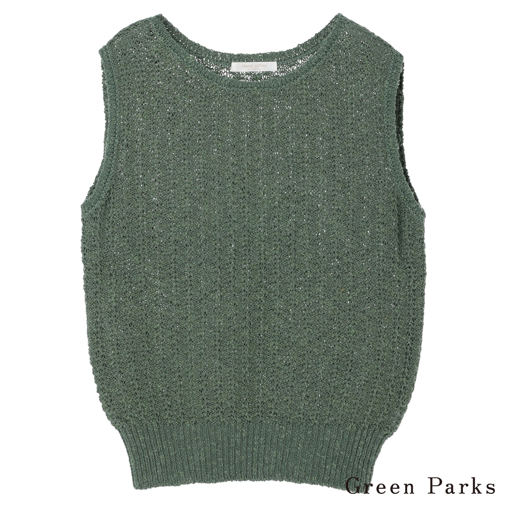 Green Parks 透光針織無袖設計上衣(6A22L2C0100)