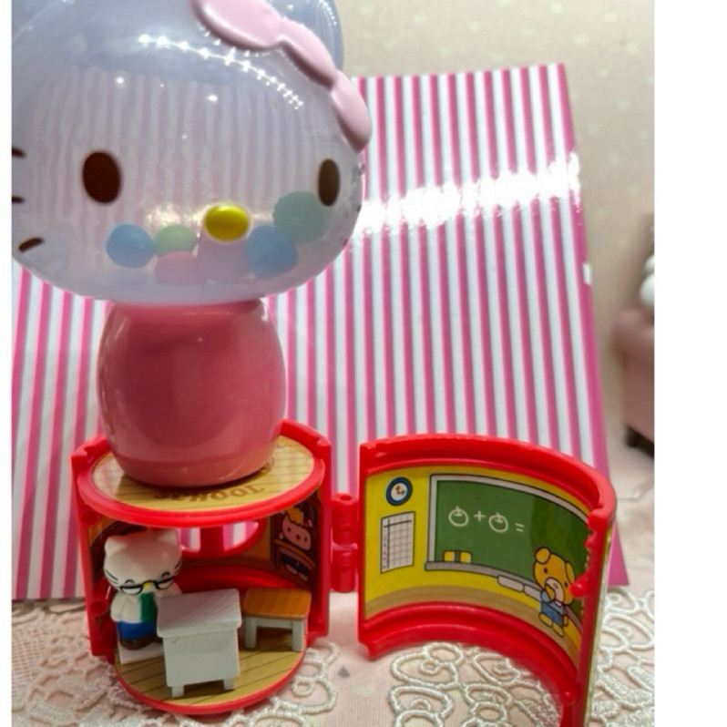 日本帶回來的Hello Kitty迷你扭蛋，加上下面的教室造型展示品釋出