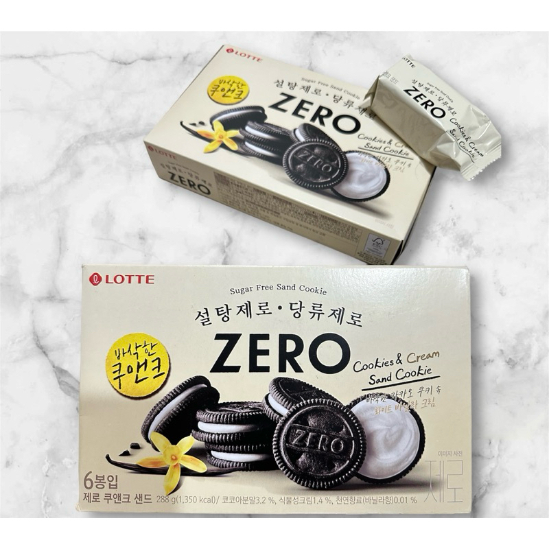 現貨 我最便宜🉐韓國🇰🇷LOTTE樂天 Zero 無糖ZERO 巧克力餅乾 夾心餅乾 288g香草巧克力夾心餅乾oreo