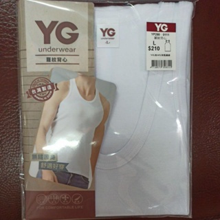YG男生羅紋背心內衣,M,L, XL,白色